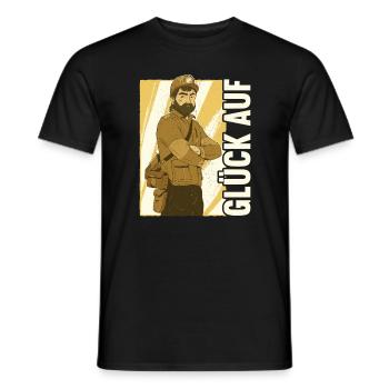 Bergbau Sprüche Glück Auf Kohle Bergmann Geschenk - Männer T-Shirt - Schwarz - Vorne - AI Model Male 178 light (178cm)