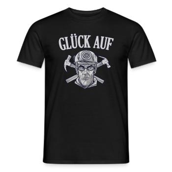 Kohlbergbau Bergarbeiter Glück Auf Geschenkidee - Men's T-Shirt - black - Front - AI Model Male 178 light (178cm)