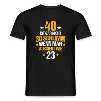 40. Geburtstag 40 Jahre Lustig Spruch - Männer T-Shirt - Schwarz - Vorne - AI Model Male 178 light (178cm)