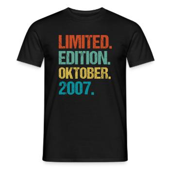 16. Geburtstag 16 Jahre Oktober 2007 - Männer T-Shirt - Schwarz - Vorne - AI Model Male 178 light (178cm)