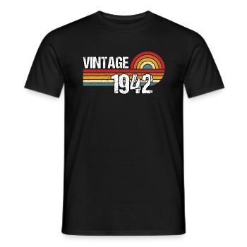 81ème Anniversaire Femme Homme Millésime 1942 81 ans - T-shirt homme - noir - Devant - AI Model Male 178 light (178cm)