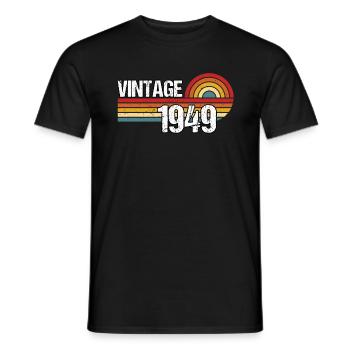 74th Birthday Woman Man Vintage 1949 74 Years - Men's T-Shirt - black - Front - AI Model Male 178 light (178cm)