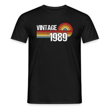 34ème Anniversaire Femme Homme Millésime 1989 34 ans - T-shirt homme - noir - Devant - AI Model Male 178 light (178cm)
