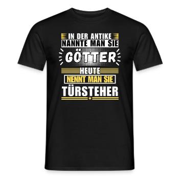 Les dieux dans l’Antiquité. Aujourd’hui videur - T-shirt homme - noir - Devant - AI Model Male 178 light (178cm)