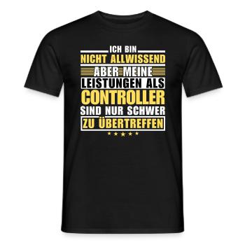 Des performances inégalées en tant que contrôleur - T-shirt homme - noir - Devant - AI Model Male 178 light (178cm)