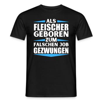Fleischer im falschen Job gelandet - Männer T-Shirt - Schwarz - Vorne - AI Model Male 178 light (178cm)