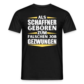 Conductor landed in the wrong job - Men's T-Shirt - black - Front - AI Model Male 178 light (178cm)