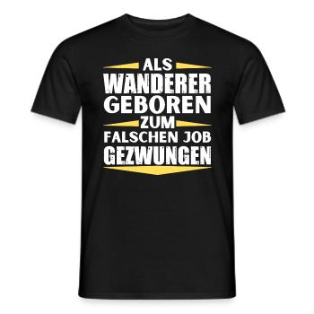 Wanderer landed in the wrong job - Men's T-Shirt - black - Front - AI Model Male 178 light (178cm)