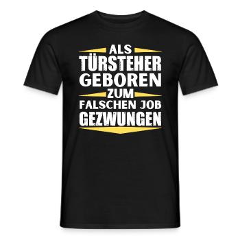Bouncer landed in the wrong job - Men's T-Shirt - black - Front - AI Model Male 178 light (178cm)