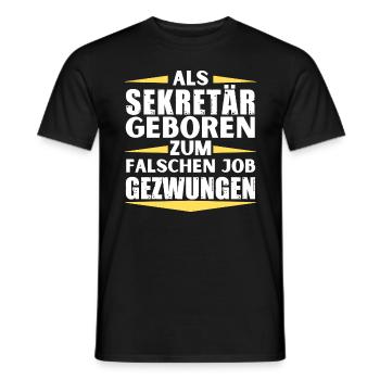 Sekretär im falschen Job gelandet - Männer T-Shirt - Schwarz - Vorne - AI Model Male 178 light (178cm)