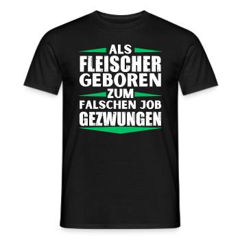 Fleischer im falschen Job gelandet - Männer T-Shirt - Schwarz - Vorne - AI Model Male 178 light (178cm)