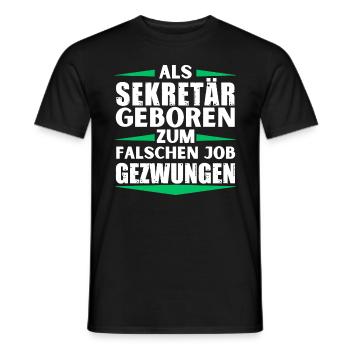 Sekretär im falschen Job gelandet - Männer T-Shirt - Schwarz - Vorne - AI Model Male 178 light (178cm)