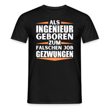 Ingenieur im falschen Job gelandet - Männer T-Shirt - Schwarz - Vorne - AI Model Male 178 light (178cm)