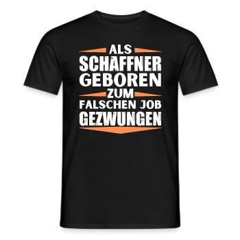 Schaffner im falschen Job gelandet - Männer T-Shirt - Schwarz - Vorne - AI Model Male 178 light (178cm)
