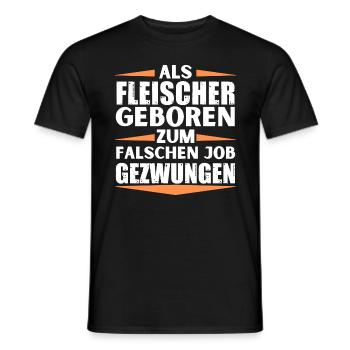 Fleischer im falschen Job gelandet - Männer T-Shirt - Schwarz - Vorne - AI Model Male 178 light (178cm)