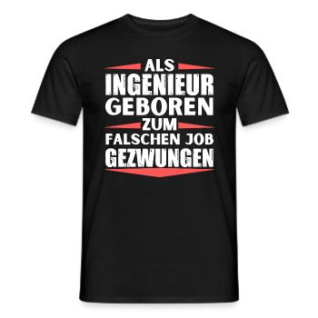 Ingenieur im falschen Job gelandet - Männer T-Shirt - Schwarz - Vorne - AI Model Male 178 light (178cm)