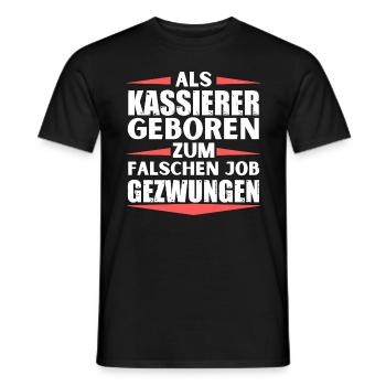 Kassierer im falschen Job gelandet - Männer T-Shirt - Schwarz - Vorne - AI Model Male 178 light (178cm)