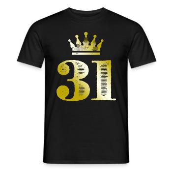 31 Number Crown Gold - Men's T-Shirt - black - Front - AI Model Male 178 light (178cm)
