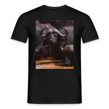 BUFFALO STRENGTH - Männer T-Shirt - Schwarz - Vorne - AI Model Male 178 light (178cm)