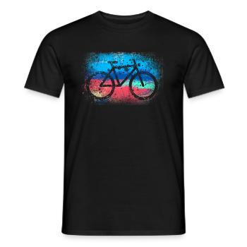 Bicycle,vintage,illustration,colorful,retro - Men's T-Shirt - black - Front - AI Model Male 178 light (178cm)