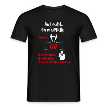 Collègue de travail humour bureau - T-shirt homme - noir - Devant - AI Model Male 178 light (178cm)