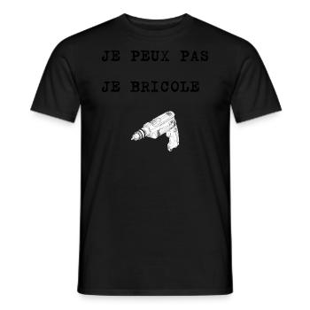 je peux pas je bricole - T-shirt homme - noir - Devant - AI Model Male 178 light (178cm)