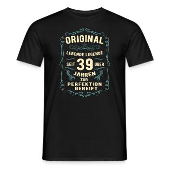 Original seit über 39 Jahren Geburtstag Geburt - Männer T-Shirt - Schwarz - Vorne - AI Model Male 178 light (178cm)