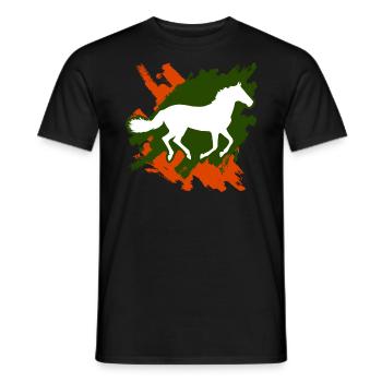 Horse Equestrian Riding Knight - Men's T-Shirt - black - Front - AI Model Male 178 light (178cm)