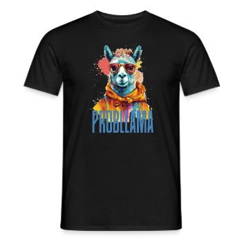 No Probllama Lama No Problem - Männer T-Shirt - Schwarz - Vorne - AI Model Male 178 light (178cm)