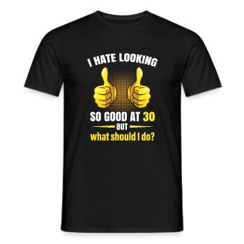 Idée drôle de cadeau d'anniversaire 30e - T-shirt homme - noir - Devant - AI Model Male 178 light (178cm)