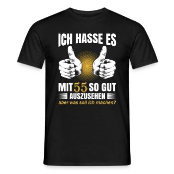 Geschenk zum 55 Geburtstag Jahrgang 1965 55 Jahre - Männer T-Shirt - Schwarz - Vorne - AI Model Male 178 light (178cm)