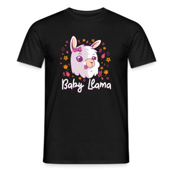Baby Lama T-Shirt Geschenk Kinder - Männer T-Shirt - Schwarz - Vorne - AI Model Male 178 light (178cm)