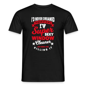 Cadeau nettoyant pour vitres - T-shirt homme - noir - Devant - AI Model Male 178 light (178cm)