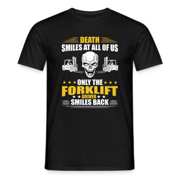 conducteur de chariot élévateur - T-shirt homme - noir - Devant - AI Model Male 178 light (178cm)