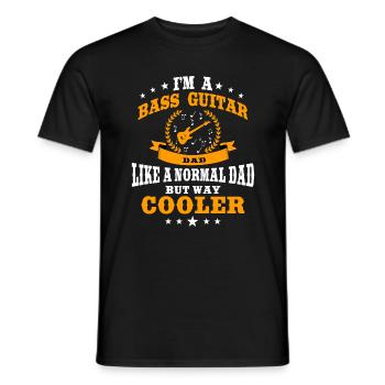 Bass Gitarren Papa - Männer T-Shirt - Schwarz - Vorne - AI Model Male 178 light (178cm)