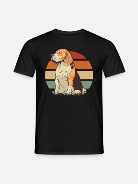 Beagle drawing Beagle dog - Men's T-Shirt - black