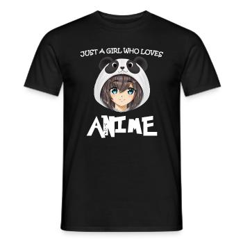 Juste une fille qui aime l’amateur de manga drôle d’anime - T-shirt homme - noir - Devant - AI Model Male 178 light (178cm)