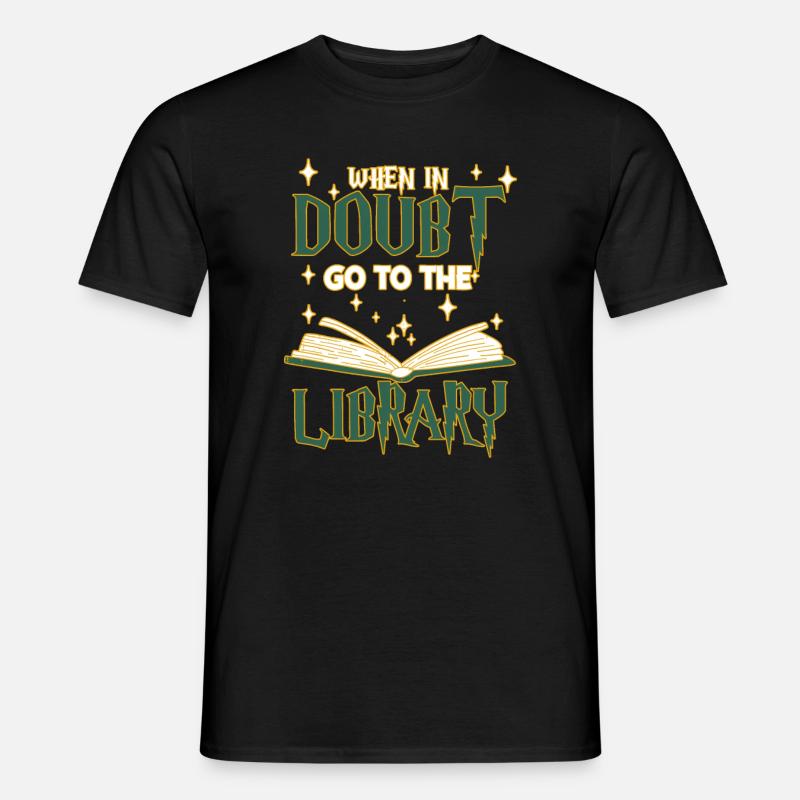 When In Doubt Go To The Library Book Reading - Mænd T-shirt - sort