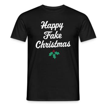 Frohe gefälschte Weihnachten - Männer T-Shirt - Schwarz - Vorne - AI Model Male 178 light (178cm)