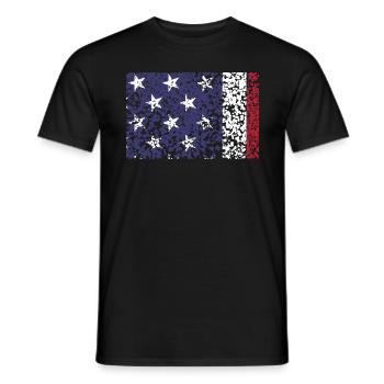USA Pattern Background - Men's T-Shirt - black - Front - AI Model Male 178 light (178cm)