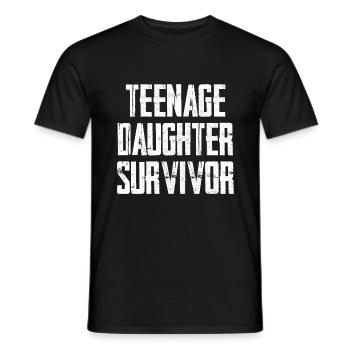 Adolescente Fille Survivante Drôle Dicton - T-shirt homme - noir - Devant - AI Model Male 178 light (178cm)
