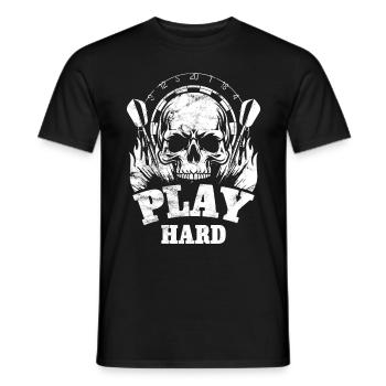 Dart Totenkopf - Play Hard - Männer T-Shirt - Schwarz - Vorne - AI Model Male 178 light (178cm)