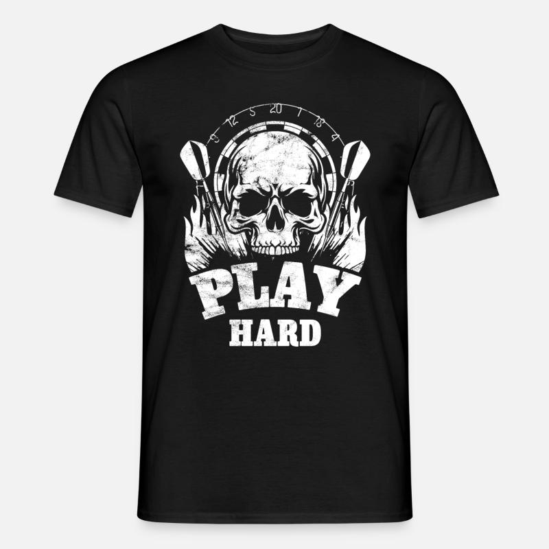 Dart Skull - Play Hard - Men's T-Shirt - black