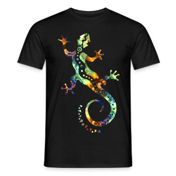 GECKO abstract colorful - Men's T-Shirt - black - Front - AI Model Male 178 light (178cm)