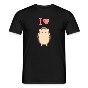 I heart hedgehog - Men's T-Shirt - black - Front - AI Model Male 178 light (178cm)