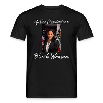 Kamala Harris 2020, let's do it, Kamala Harris - Men's T-Shirt - black - Front - AI Model Male 178 light (178cm)