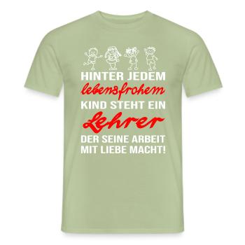 Lehrer der seinem Job liebt. Kindererziehung - Männer T-Shirt - Sage - Vorne - AI Model Male 178 light (178cm)