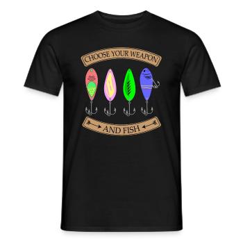 pêcheur à la ligne - T-shirt homme - noir - Devant - AI Model Male 178 light (178cm)