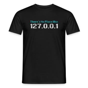 Programmation informatique pas d’endroit comme 127.0.0.1 - T-shirt homme - noir - Devant - AI Model Male 178 light (178cm)