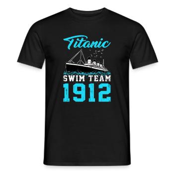 Nageur Titanic Swim Team 1912 Natation - T-shirt homme - noir - Devant - AI Model Male 178 light (178cm)